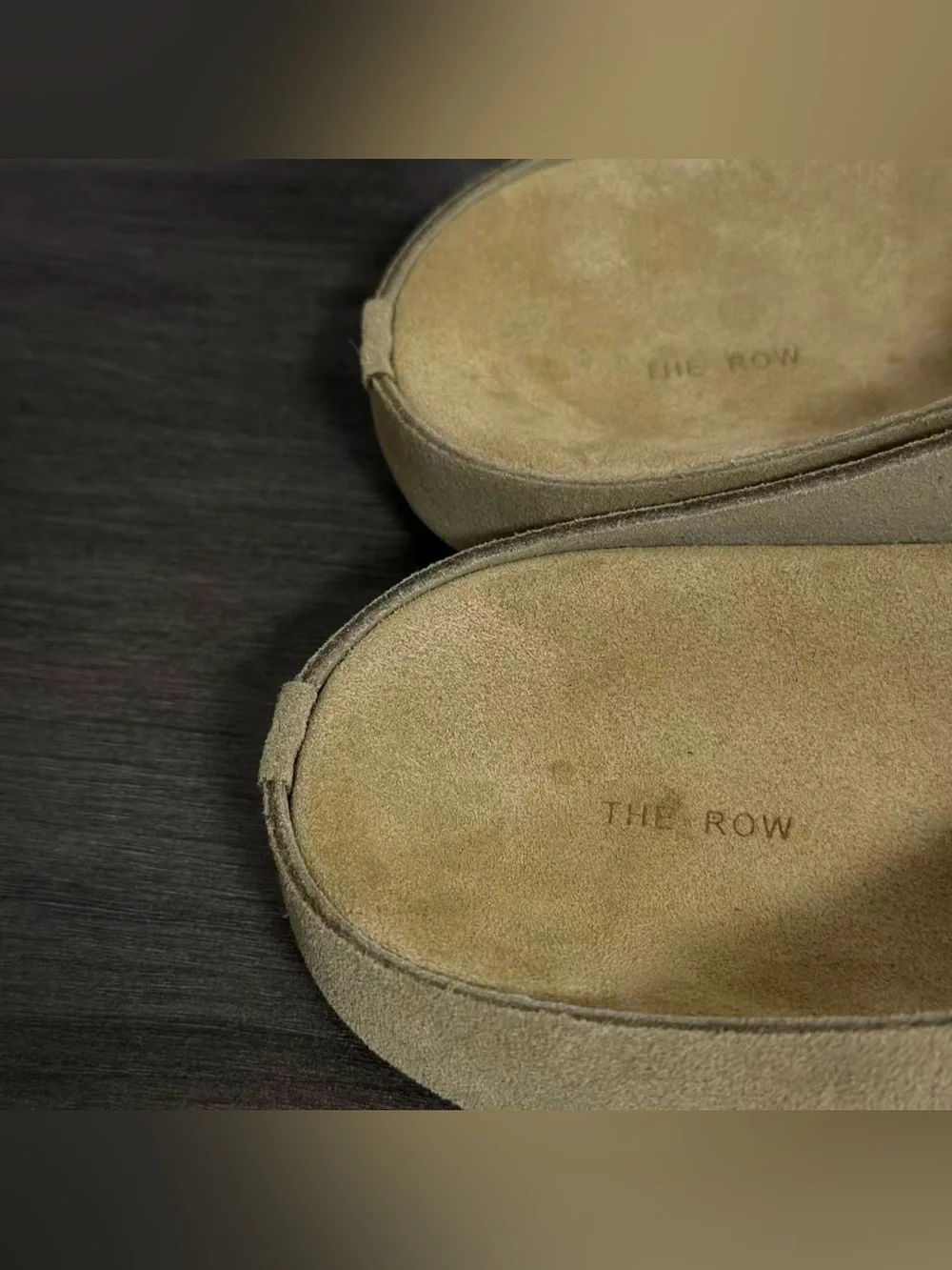The Row Men's Suede Slip-On Mules in Taupe
